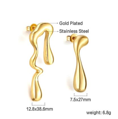 1983-esque Drip Earrings - Gold - Image 3