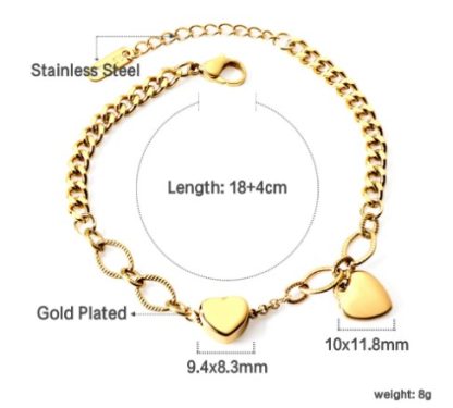 Heather Baby Hearts Bracelet - Gold - Image 2