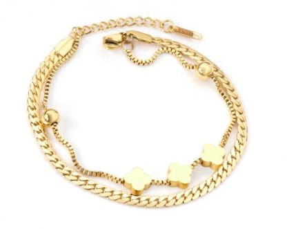 Triple Clover Bracelet - Gold