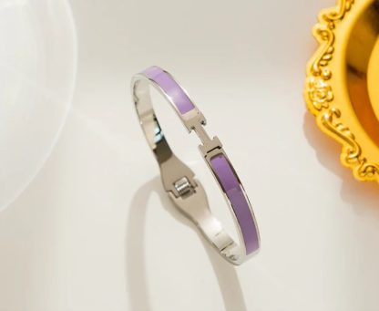 The H Bracelet - White Gold/Wisteria