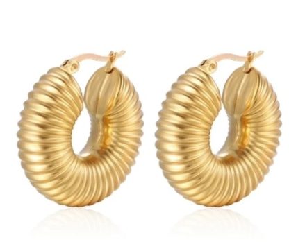 Solid Gold Dancer Hoops - Gold